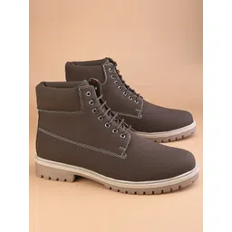 The Roadster Lifestyle Co. Men Textured Lace-Ups Leather Boots
