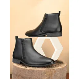 The Roadster Lifestyle Co. Men Textured Mid-Top Regular Boots