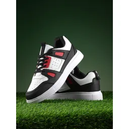 The Roadster Lifestyle Co. Men White Colourblocked Comfort Insole Contrast Sole Sneakers