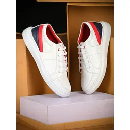 The Roadster Lifestyle Co Men White Colourblocked Faux Leather Sneakers