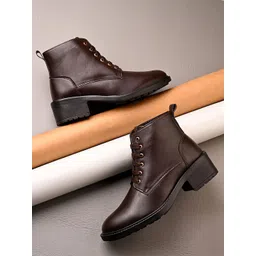 The Roadster Lifestyle Co Round Toe Lace-Ups Regular Boots