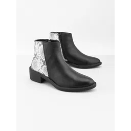 The Roadster Lifestyle Co Women Animal Printed Buckled Block Heeled Regular Boots