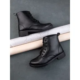 The Roadster Lifestyle Co. Women Black High-Top Regular Boots