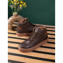 The Roadster Lifestyle Co. Women Brown High-Top Platform Lace Up Boots