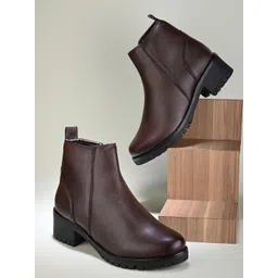 The Roadster Lifestyle Co. Women Brown Mid Top Block-Heel Regular Boots