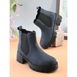 The Roadster Lifestyle Co Women Casual Block-Heeled Chelsea Boots