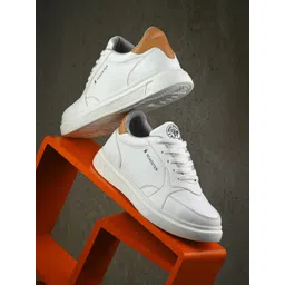 The Roadster Lifestyle Co Women Faux Leather Casual Lace Up Sneakers