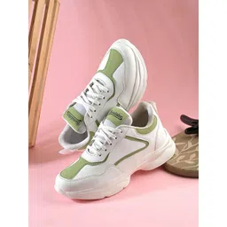 The Roadster Lifestyle Co. Women Green Round Toe Comfort Insole Lightweight Sneakers