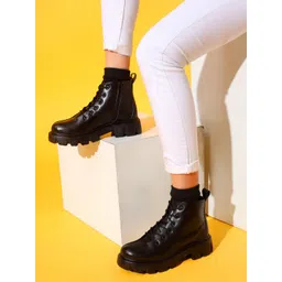The Roadster Lifestyle Co. Women Heeled Mid-Top Chunky Boots