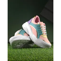 The Roadster Lifestyle Co. Women Pink Colourblocked Lightweight Casual Sneakers