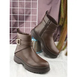 The Roadster Lifestyle Co. Women Round Toe Block Heel Regular Boots