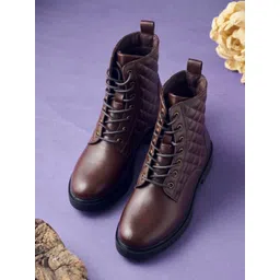 The Roadster Lifestyle Co Women Round Toe Lace-Ups Versatile Boots