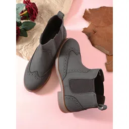 The Roadster Lifestyle Co Women Round Toe Slip-On Chelsea Boots