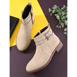 The Roadster Lifestyle Co Women Round Toe Slip-On Regular Boots