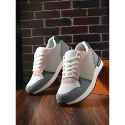 The Roadster Lifestyle Co. Women White & Grey Colourblocked Lightweight Sneakers