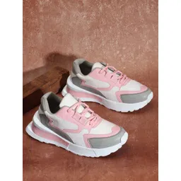 The Roadster Lifestyle Co. Women White & Pink Colourblocked Lightweight Sneakers