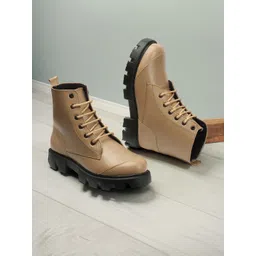 The Roadster Lifestyle Co.Women Taupe -Coloured Mid Top Platform Heel Chunky Boots