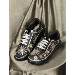The Saree Sneakers Starry Night Women Embellished Sneakers with Ethnic - Embellished