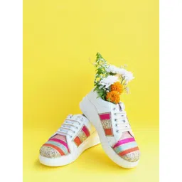 The Saree Sneakers Women Textured Sneakers