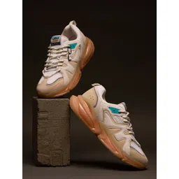 The Souled Store Men Colourblocked Round Toe Lightweight Sneakers