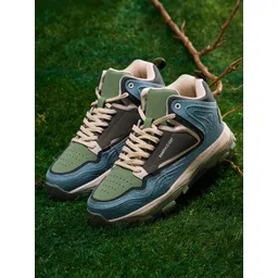 The Souled Store Men Printed PU High-Top Sneakers