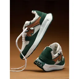 The Souled Store Men Souled Cedar Rush Colourblocked Suede Sneakers