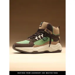 The Souled Store Men Yoda Star Wars Colourblocked Mid-Top Sneakers