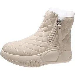 The Style Sutra Winter Snow Boots Warm Lined Short Boots Fashion for Trekking Hiker Winter 37 Beige|Clothing Shoes & Accessories | Womens Shoes | Boots|Pair Of Snow Boots