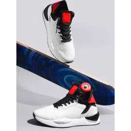 The White Pole Men's Red Casual Sneakers