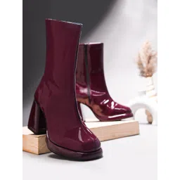 THE WHITE POLE Women Casual Block-Heeled Winter Boots