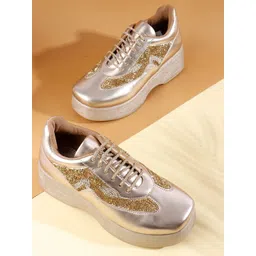 THE WHITE POLE Women Textured Sneakers