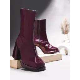 The White Pole Women's Maroon Casual Booties