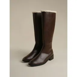 Theater Women Winter Huskies Fur Block Heel Boots