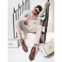 THOMAS CRICK Men Leather Chelsea Boots