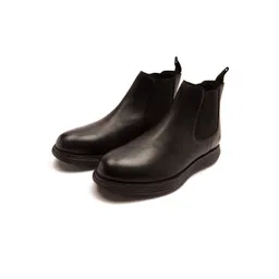 THOMAS CRICK Men Leather Mid-Top Chelsea Boots