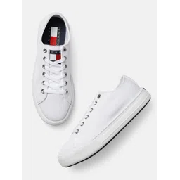 Tommy Hilfiger Men White Solid Sneakers