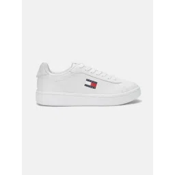 Tommy Hilfiger Solid White Leather Sneakers