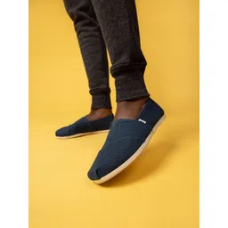 TOMS Men Blue Alpargata Cotton Canvas Slip-On Sneakers