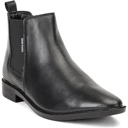 Top Brass By Red Chief Men's Leather Chelsea Boots - Stylish Slip-On Ankle Boots for Office, Casual & Formal Wear