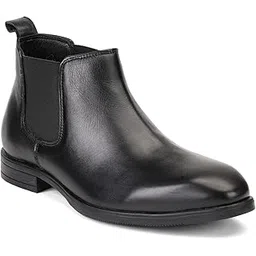 Top Brass By Red Chief Men's Leather Chelsea Boots - Stylish Slip-On Dress Shoes for Office, Casual & Formal Occasions