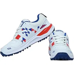 Total PS-Blaster Cricket Shoes for Men & Boys Premium Rubber Spike Sole Lightweight, Breathable Mesh Stylish Design with Superior Grip for Turf, Hard Ground & Practice Matches