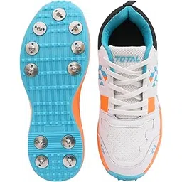 Total Terminator Metal Spike Cricket Shoes for Men & Boys | Replaceable Studs | Breathable & Lightweight | All-Rounder Sports Footwear for Turf & Hard Ground