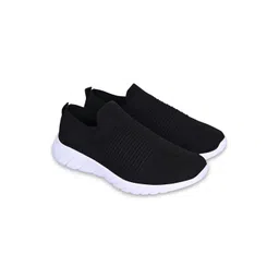 TPENT Men Black Textile Walking Shoes