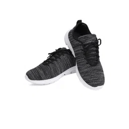 TPENT Men Black Woven Design Lace-Up Sneakers