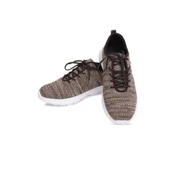 TPENT Men Brown Woven Design Lace-Up Sneakers