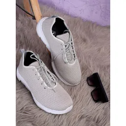 TPENT Men Grey Textured Lace-Up Sneakers