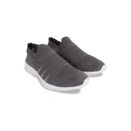 TPENT Men Grey Woven Design Slip-On Sneakers