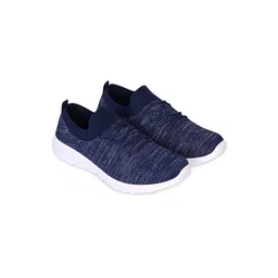 TPENT Men Navy Blue Mesh Running Anti Odour Non-Marking Shoes