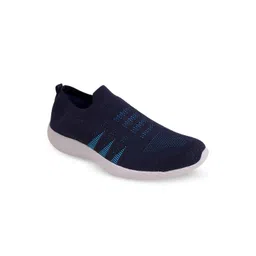 TPENT Men Navy Blue Woven Design Sneakers
