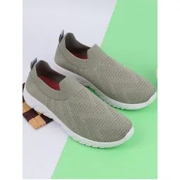TPENT Women Green Mesh Walking Non-Marking Shoes